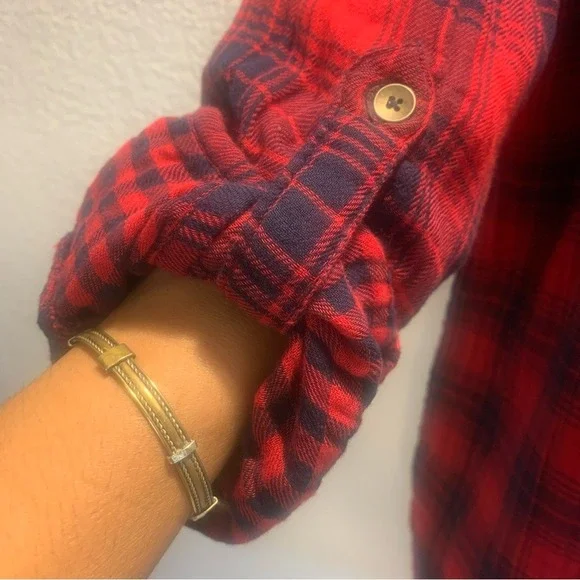 Motherhood Red and Black Plaid‎ Maternity Dress - Picture 3 of 4